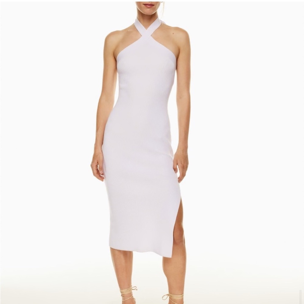 Wilfred - Cayenne White Halter Midi Dress